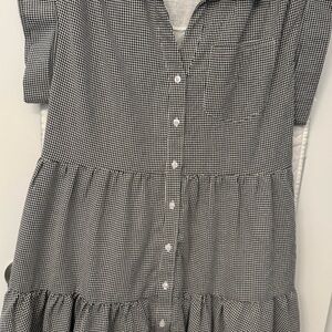 Elan Monochrome Gingham Dress
